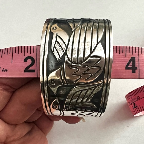 James Avery rain dove or tropical birds bird paradise cuff HEAVY! substantial - Picture 13 of 14